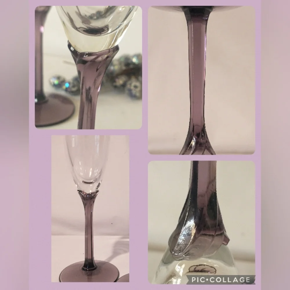 Pair of Domaine Amethyst Stemmed Champagne Flutes - Picture 6 of 9